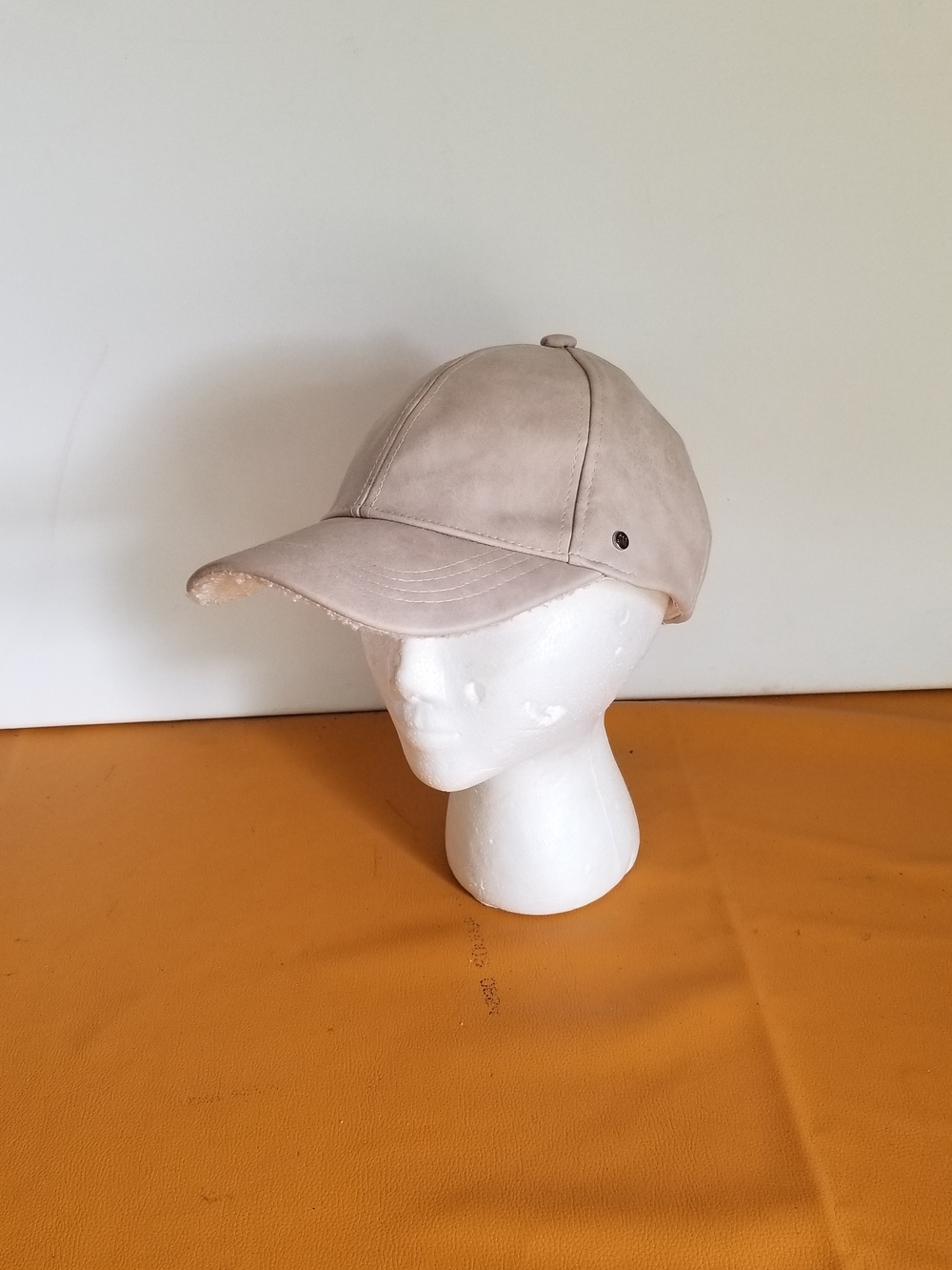 Steve Madden Tan Baseball Cap With Pink Underside And Furry Underside